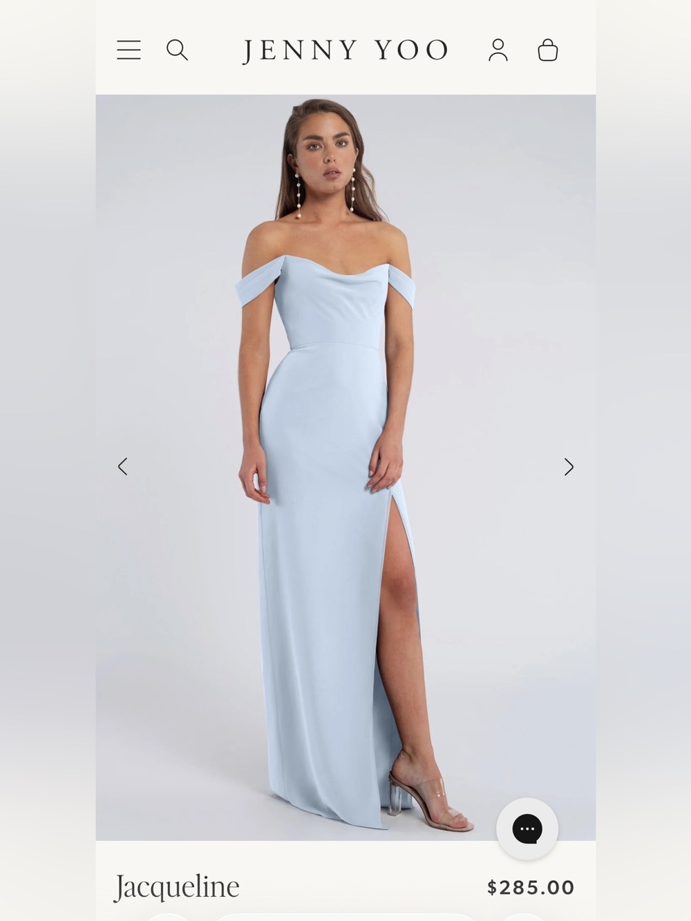 Jenny Yoo Jacqueline Whisper Blue Evening Gown